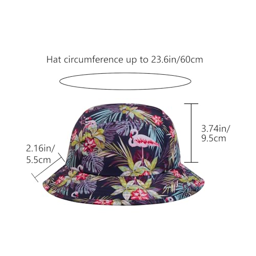 BASSDASH UPF50+ Fishing Bucket Hat for Men Women Lightweight Water Resistant Packable Outdoor Summer Sun Hats FH13 - color: Black/Flamingo