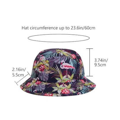 BASSDASH UPF50+ Fishing Bucket Hat for Men Women Lightweight Water Resistant Packable Outdoor Summer Sun Hats FH13 - color: Black/Flamingo