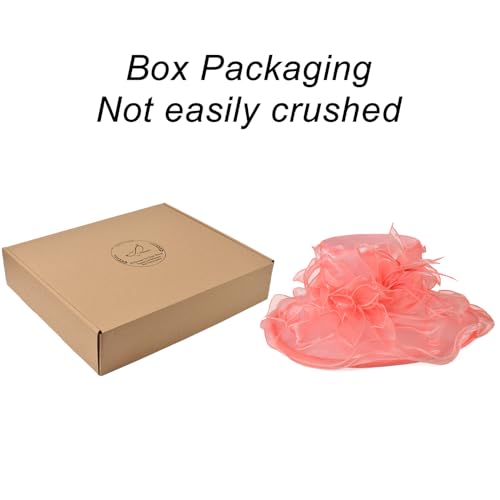 2026 Derby Hat, Classy Sun Hats for Women Ladies, Organza Feather Kentucky Fascinator for Tea Party Church UV Protection - color: 3s10-3700-pink