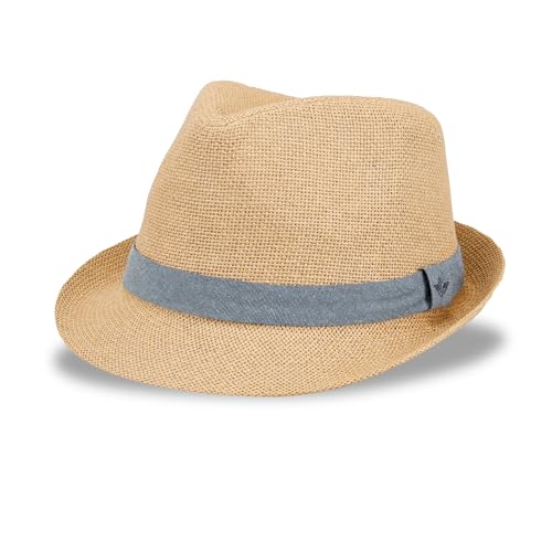 Dockers Men's Straw Fedora and Panama Hat - color: Tan Blue Band, size: Large-X-Large
