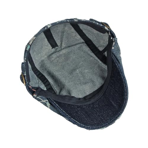 Quanhaigou Unisex Denim Newsboy Hats Flat Ivy Gatsby Cabbie Driving Berets Hat Cotton Dad Cap for Men Women - color: Denim Floral