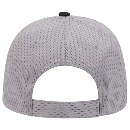 Ashen Fane 6 Panel Polyester Pro Mesh Low Profile Baseball Cap - color: Sandwich - Gry Gry Blk