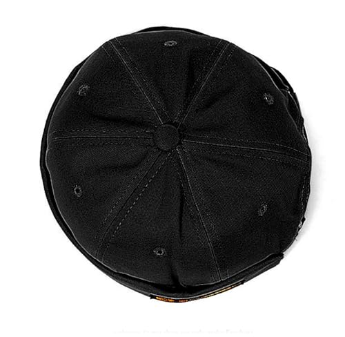 Mens Docker Cap – Brimless Beanie Skull Cap Retro Rolled Cuff Adjustable Cotton - color: Keep Going Label