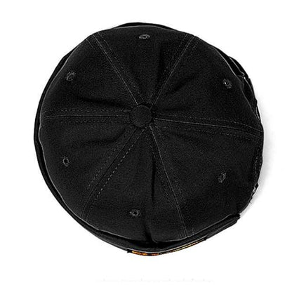 Mens Docker Cap – Brimless Beanie Skull Cap Retro Rolled Cuff Adjustable Cotton - color: Keep Going Label