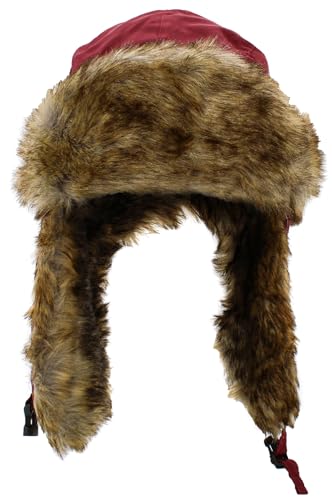 Wool Blend Aviator Trapper hat Trooper Ear Flaps Ushanka Eskimo Russian Warm Winter Cold… - color: Burgundy Classic Solid