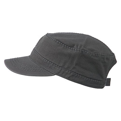 Garment Washed Adjustable Army Cap - color: Charcoal Grey Osfm