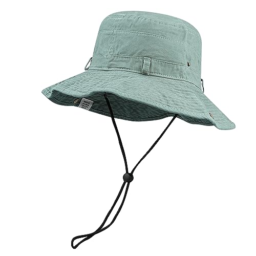 Clakllie Reversible Packable Boonie Fishing Hat UV Protection Sun Beach Hat - color: S-hjy6-green