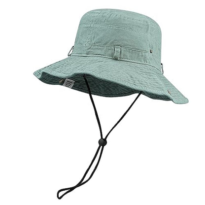 Clakllie Reversible Packable Boonie Fishing Hat UV Protection Sun Beach Hat - color: S-hjy6-green