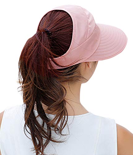 Sun Hats for Women Wide Brim Sun Hat UV Protection Caps Floppy Beach Packable Visor - color: Light Pink
