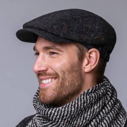 Mucros Weavers Irish Flat Cap for Men, Made in Ireland, 100% Irish Tweed, Green - color: Charcoal Gray, size: X-Large