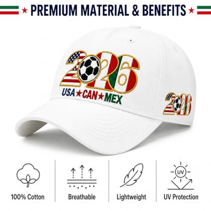 Embroidered Trucker hat for Women Men Baseball Hat Adjustable Unisex Cotton for Soccer Supporters - color: White