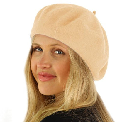 Classic Winter 100% Wool Warm French Art Basque Beret Tam Beanie Hat Cap - color: Khaki
