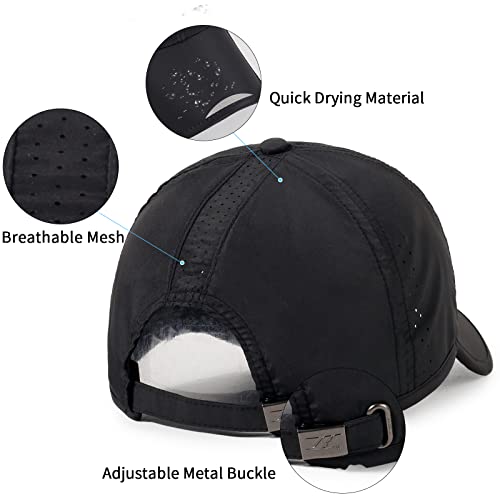 Running Hat Mesh Quick Dry Hat Baseball Cap for Women Men - color: White+black+lightgrey 2