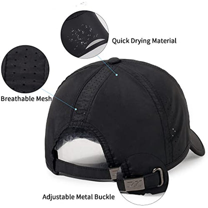 Running Hat Mesh Quick Dry Hat Baseball Cap for Women Men - color: White+black+lightgrey 2