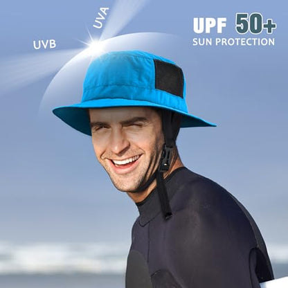 Seektop Surf Bucket Hat with UPF 50+ UV Protection, Waterproof Surfing Hat - color: Blue