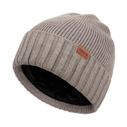 Wmcaps Fleece Lined Knit Beanie for Men Women, Soft Warm Winter Hat - color: Smoky Grey