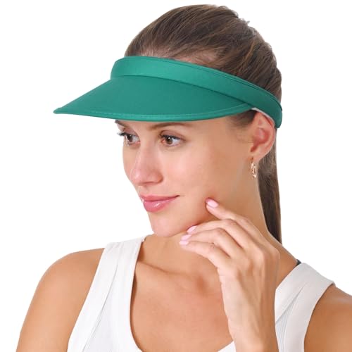 Cotton Visor Hat Women Men Clip-on Visors Hats Adjustable Outdoor Sports Golf Beach Wide Brim Sun Cap - color: Green