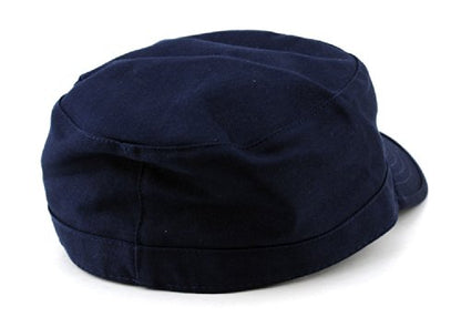 NYFASHION101 Fashionable Solid Color Unisex Fitted Army Military Cadet Cap - color: Navy, size: Medium