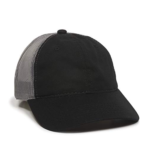 Outdoor Cap Garment Washed Meshback Cap - color: Black/Dark Grey