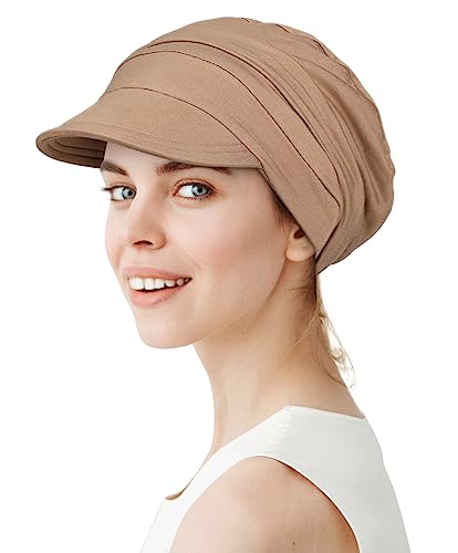 Alnorm Super Soft Breathable Viscose Slouch Hat Oversized Baseball Cap for Women - color: Khaki
