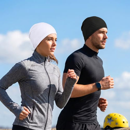 3 Pcs Cooling Skull Caps for Men Women,3D Mesh Running Caps Breathable Quick Dry Helmet Liner for Summer Cycling Gym - color: Black+gray+white