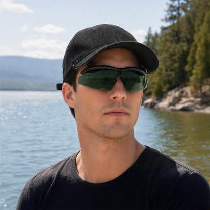 FEISEDY Polarized Clip Cap Sunglasses, UV400 Sports Hat Visor B0356 - color: Green