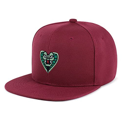 Snake Hip-Hop Snapback Hat Embroidered Baseball Cap Cobra - color: 11. Maroon