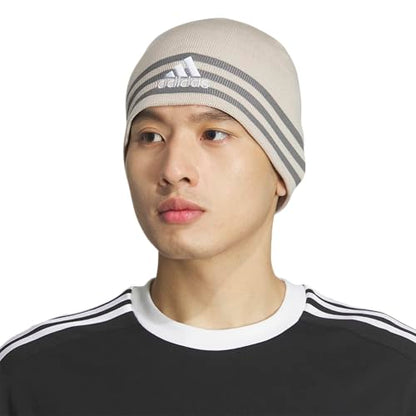 adidas Men's Reversible Skully Beanie - color: Eclipse/Alumina Beige/Grey Four/Alumina-grey Four