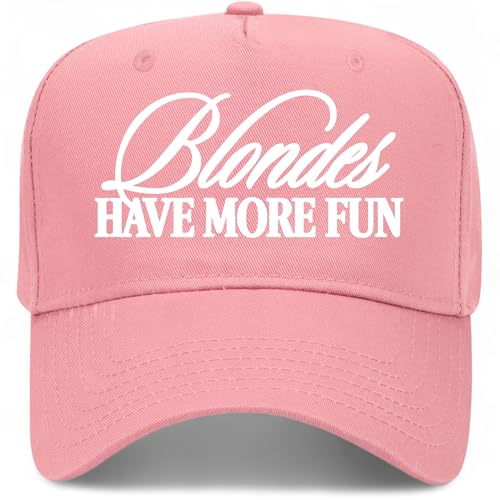 Blondes Have More Fun Vintage Trucker Hat | Funny Premium Snapback Baseball Hat for Men & Women - color: Pink