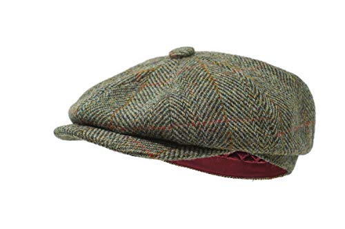 Lomond Newsboy Cap - 100% Handwoven Wool - Harris Tweed - Water Resistant - color: Field Herringbone, size: Medium