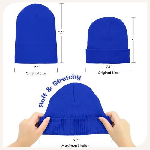 Century Star Kids Slouchy Beanie Halloween Costume Hat Winter Knit Cuff Toddler Boys Girls - color: Sapphire Blue