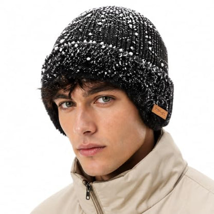 Waterproof Winter Warm Beanie with Ear Flaps for Men - color: Black, size: X-Large-XX-Large