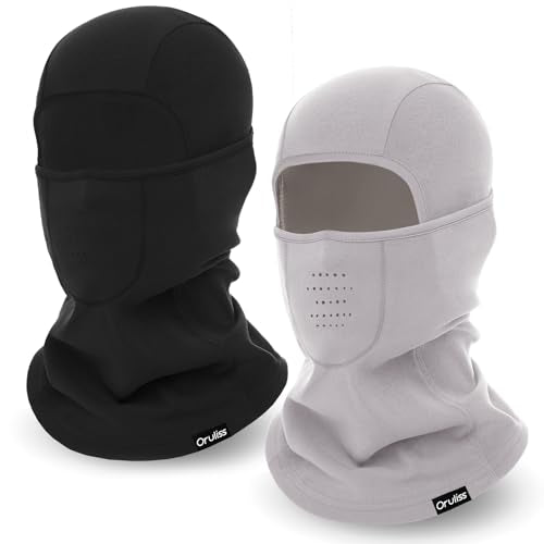 Breathable Balaclava Ski Mask for Men Women, Warm Winter Face Mask for Cold Weather Motorcycling Skiing Outdoor Work - color: Black+grey