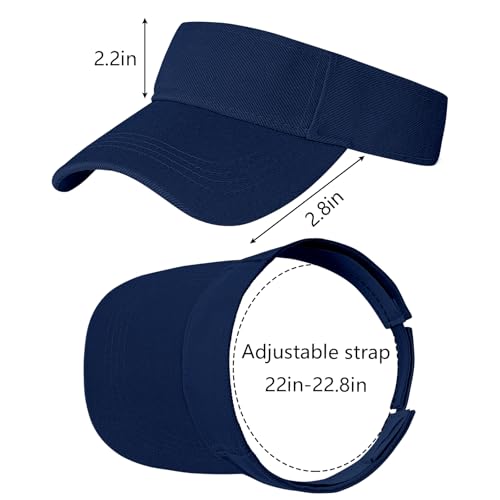 Rbenxia 2 Pieces of Adjustable Sport Visors Sun Visor Hats Cap Visors for Women and Men - color: Navy Blue