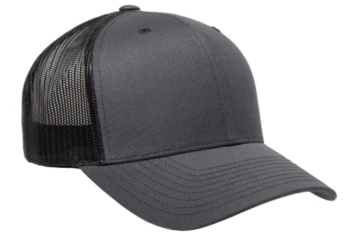 L2K Classics Plain Trucker Mesh Cap Baseball Cap - Mens Hats Trucker Hats for Men - color: Charcoal