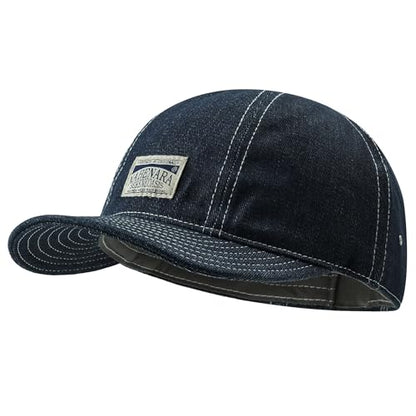 CLAPE Fitted Baseball Caps For Men, Soft Flat Brim Sun Protection Athletic Fitted Hats Breathable Cotton Stretch Fit Ball Cap