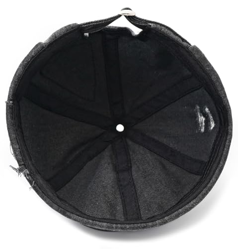 Mens Sailor Hats Brimless Denim Docker Caps Beanie - color: Black