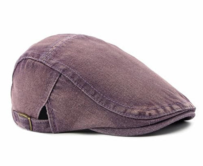 Cotton Newsboy Cap,Breathable Ivy Gatsby Cabbie Beret Hat for Men's Women Driving Hunting Golf - color: Denim Purple