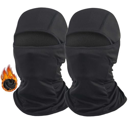 Ski Mask Fleece Balaclava Warm Winter Face Mask Men Shiesty Mask Women Motorcycle Thermal Fleece Face Cover for Cold Weather - color: Black/Black