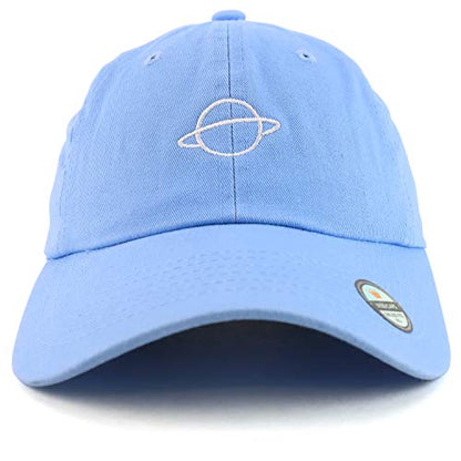 Trendy Apparel Shop Planet Embroidered Low Profile Soft Cotton Dad Hat Cap - color: Sky