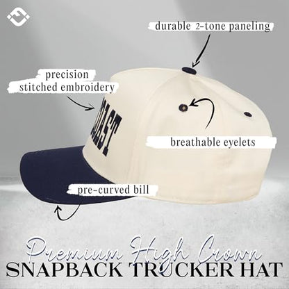 Funky Junque Trucker Snapback Hat - color: East Coast - Navy/Beige