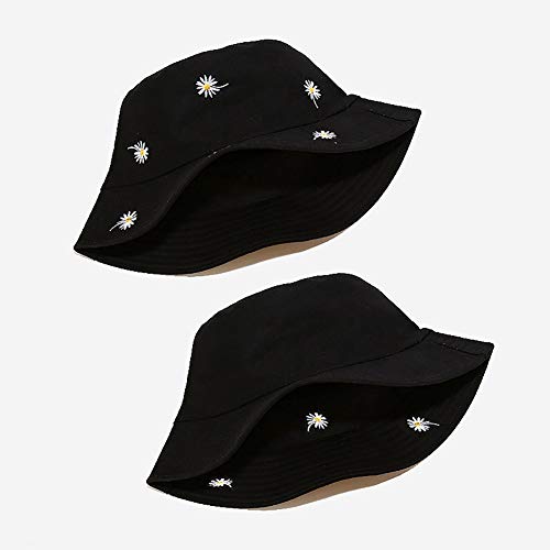 XYIYI Cute Bucket Hat Beach Fisherman Hats for Women, Reversible Double-Side-Wear - color: Daisy