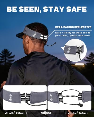 Transparent Sun Visor Hat for Women Men - UPF 50+ Clear Brim Adjustable Drawstring for Golf Tennis Pickleball - color: Slate Gray