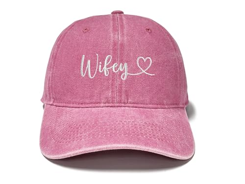 Family Titles Baseball Hat for Grandparents Parents, Relatives Gift - color: Wifey (Washed Pink)
