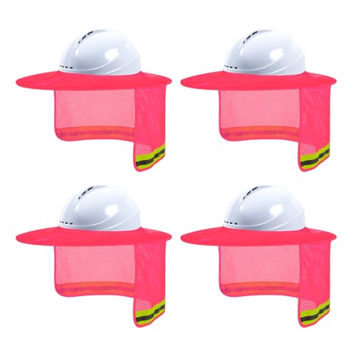 Hard Hat Sun Shade, High Vis Sun Visor Shade, Full Brim, Pink, 4PCS - color: 4 Packs Pink