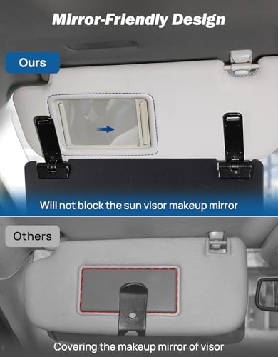 JOYTUTUS Sun Visor Extender for Cars, Opaque Sun Visor Extender Universal Sun Blocker UV400, Adjustable Visor Extension for Car Visor,Double-Clip,Anti Glare Stray Light - size: Standard Opaque