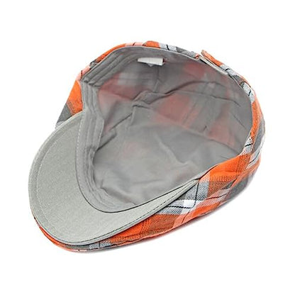 2 Pack Mens Newsboy Flat Cap Plaid Ivy Gatsby Cabbie Driving Golf Hat Beret - color: 2 Pcs Set D
