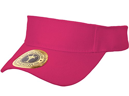 TOP HEADWEAR Solid Adjustable Blank Visor - color: Hot Pink