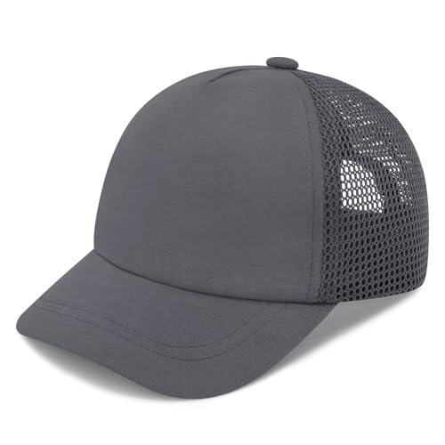 Olreco Baby Baseball Cap Toddler Baseball Hat with Mesh Infant Hat for Baby Boy Hats Toddler Ball Cap Kids Trucker Hats Girls - color: Dark Grey, size: 12-24 Months