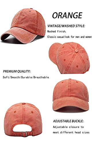 Mommy Jennie Unisex Vintage Washed Distressed Baseball-Cap Twill Adjustable Dad-Hat - color: A14-orange
